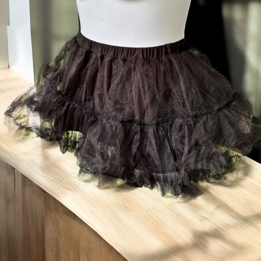 Size‎ Large……Mini Black Tutu Petticoat Skirt. NWT #232. Trickz N Treatz